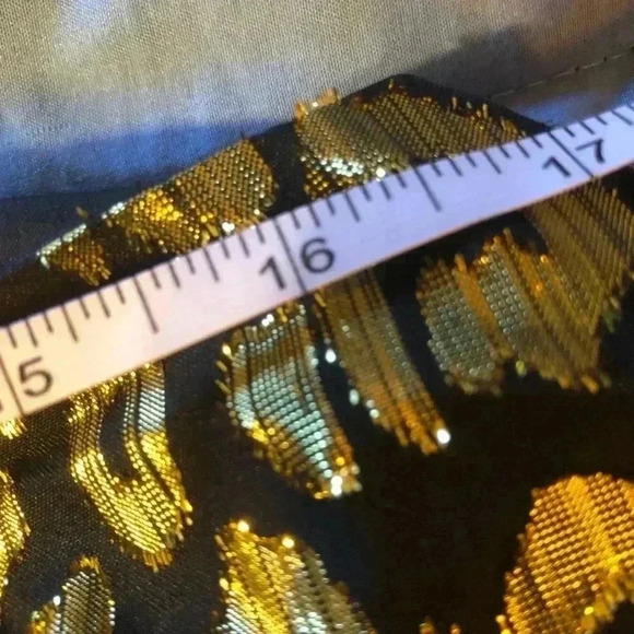 Gold and Black Top with ruffle top size 6 - Picture 14 of 16